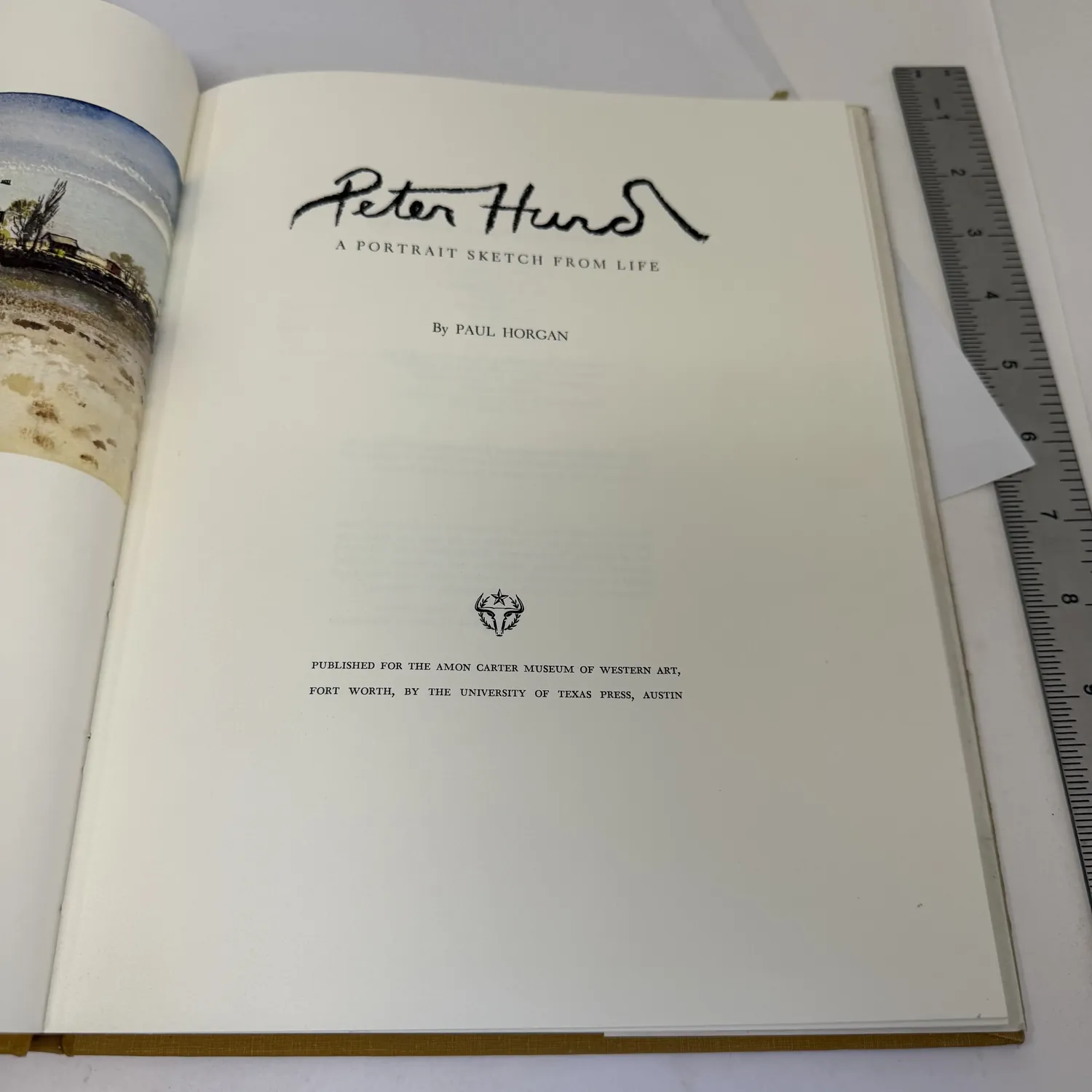 Title page of Peter Hurd: A Portrait Sketch from Life by Paul Horgan — Amon Carter Museum of Western Art Fort Worth and University of Texas Press Austin imprint