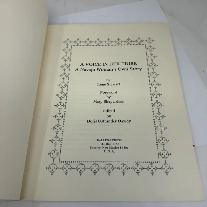 A Voice in Her Tribe by Irene Stewart; edited by Doris Ostrander Dawdy — title page