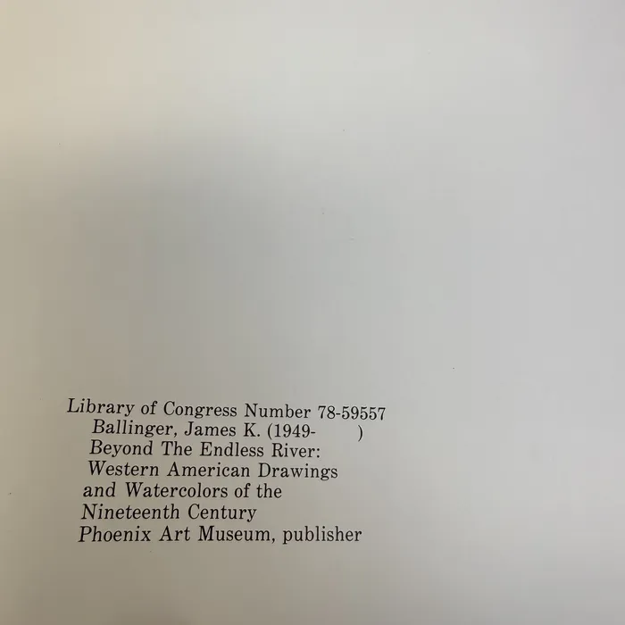 Beyond the Endless River by James K. Ballinger — copyright page