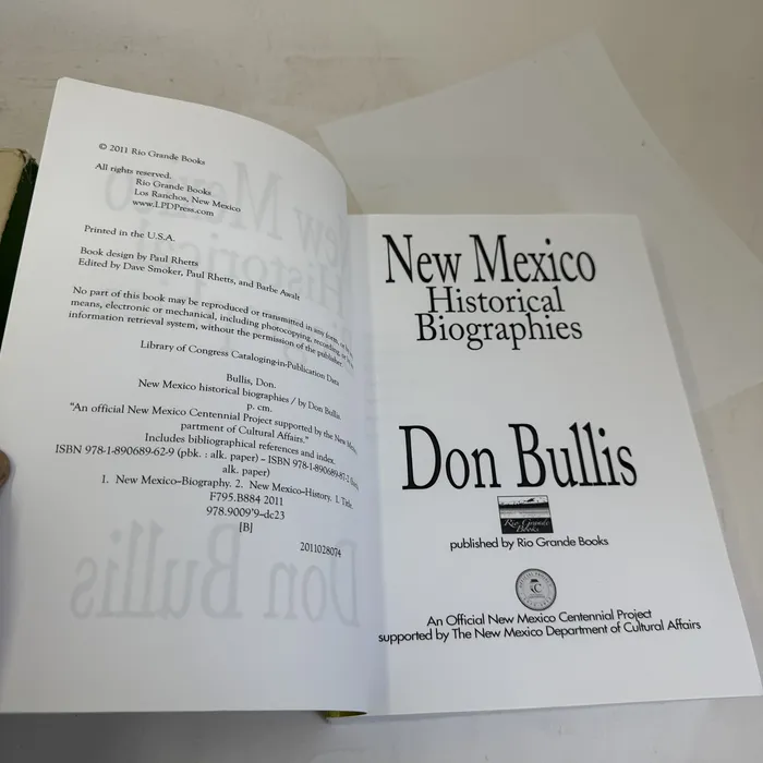 New Mexico Historical Biographies by Don Bullis — title page