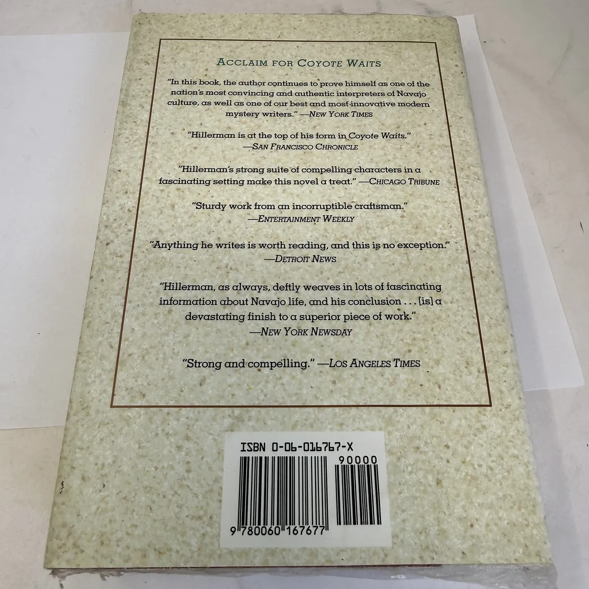 Sacred Clowns by Tony Hillerman — back cover