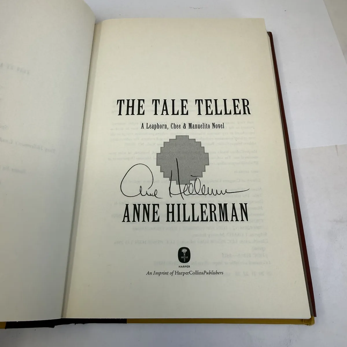 The Tale Teller by Anne Hillerman — signed title page