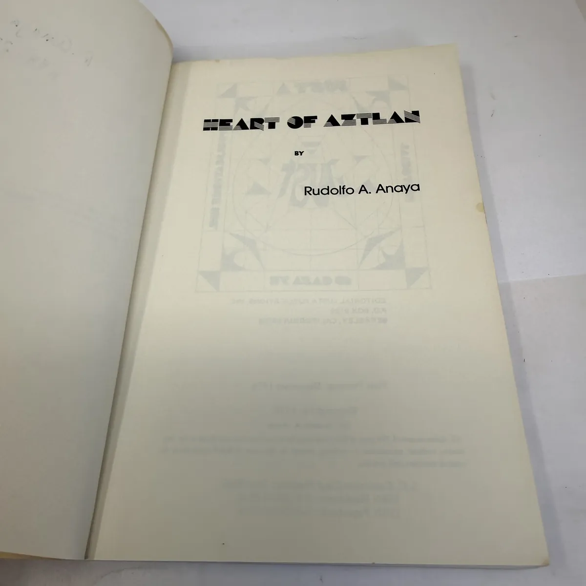 Heart of Aztlan by Rudolfo A. Anaya — title page