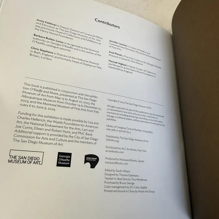 O'Keeffe and Moore by Anita Feldman (editor) — copyright page