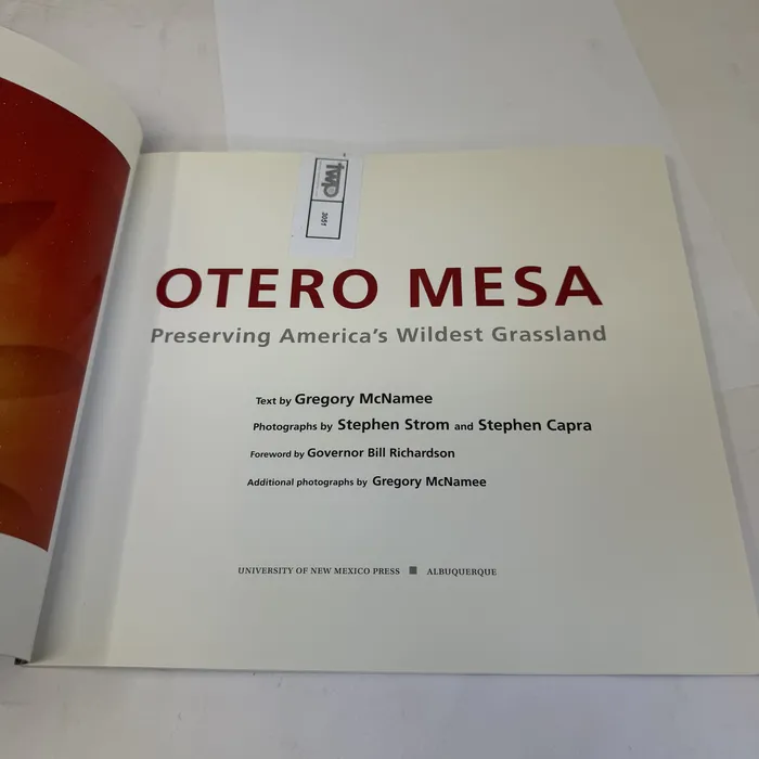 Otero Mesa by Gregory McNamee; photographs by Stephen Strom — title page