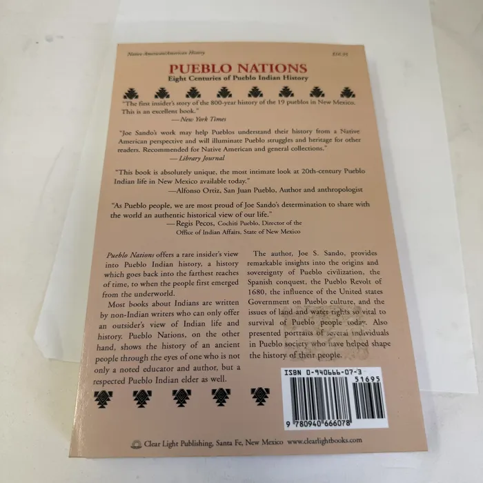 Pueblo Nations by Joe S. Sando — back cover