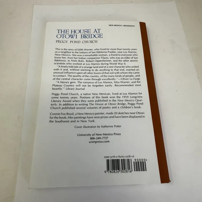 The House at Otowi Bridge by Peggy Pond Church — back cover