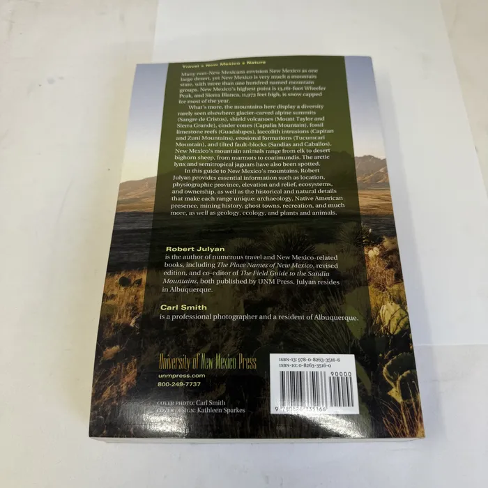 The Mountains of New Mexico by Robert Julyan; photographs by Carl Smith — back cover