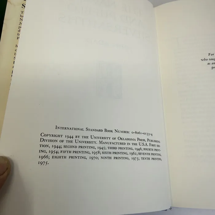 The Navajo and Pueblo Silversmiths by John Adair — copyright page