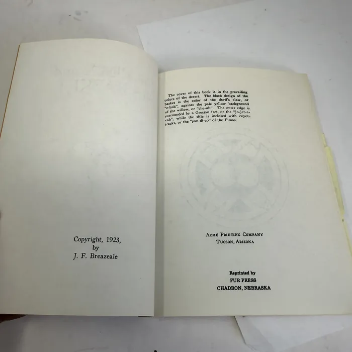 The Pima and His Basket by J. F. Breazeale — copyright page