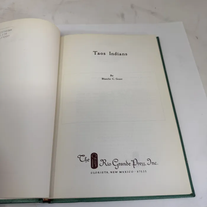The Taos Indians by Blanche C. Grant — title page